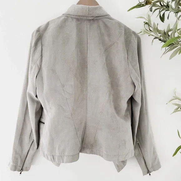 Faux Suede Grey Blazer - Picture 3 of 5